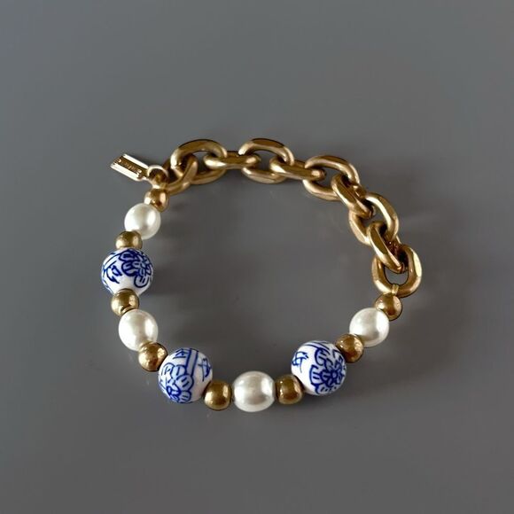 Canvas Chinoiserie Bead & Chain Bracelet - Picture 1 of 3